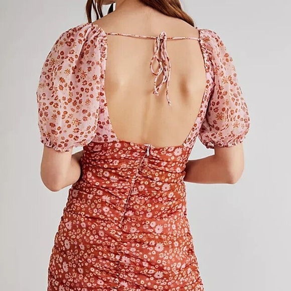 Free People Floral Ruched Mini Dress - Picture 3 of 9